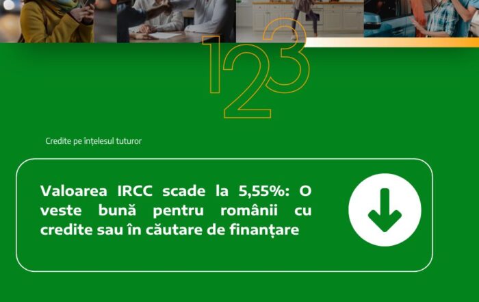 Valoarea IRCC scade la 5,55%: O veste bună pentru românii cu credite sau în căutare de finanțare