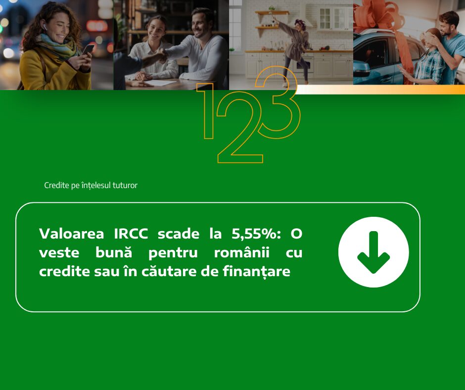 Valoarea IRCC scade la 5,55%: O veste bună pentru românii cu credite sau în căutare de finanțare
